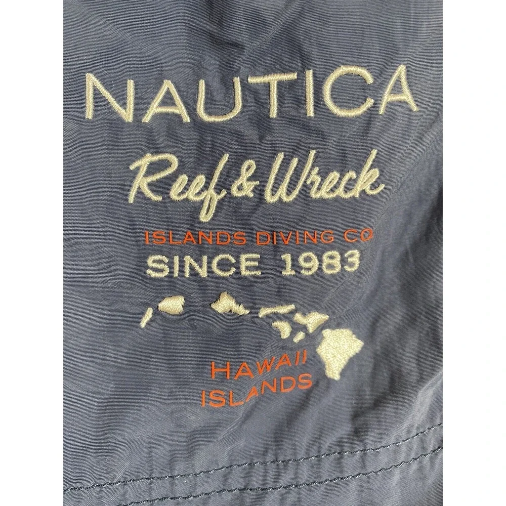 Nautica Vintage Men's Swim Trunks Medium Multicolor Embroidered Logo‎ Lined